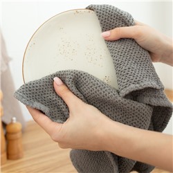 Полотенце кухонное SL HOME Linen, серое, однотонное, 38×65 см
