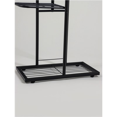 Подставка для цветов Greengo, 4 полки, 43×22×82 см, напольная, металл, чёрная