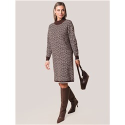 Платье жаккардовой вязки с кашемиром