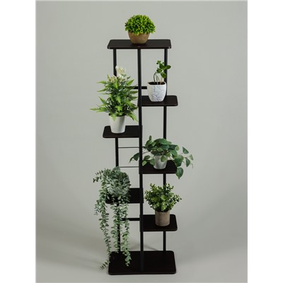 Подставка для цветов Greengo, 7 полок, 36×23×120 см, напольная, каркас металл, полки МДФ, чёрная