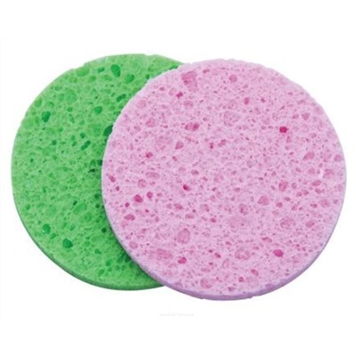 Dewal Спонж для снятия макияжа круглый N-12, цветной, 2 шт. 1505