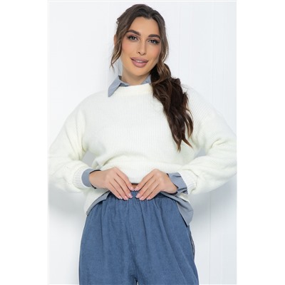 Брюки бохо широкие (голубые) Б10843