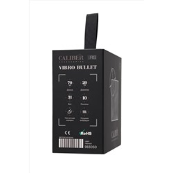 Черная перезаряжаемая вибропуля RealStick CALIBER - 7 см.