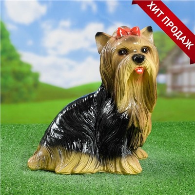 Садовая фигура из гипса «Йоркширский терьер сидит», 35×20×30 см