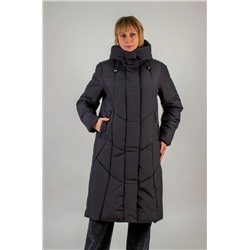 Зимняя удлиненная куртка с капюшоном, арт. 28135 (Черный)