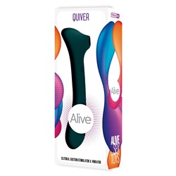 Изумрудный двусторонний стимулятор Quiver - 20,2 см.
