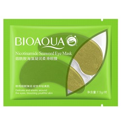 Гидрогелевые патчи с экстрактом морских водорослей и ниацинамидом BIOAQUA NICOTINAMIDE SEAWEED COLLAGEN EYE MASK, 1 пара.
