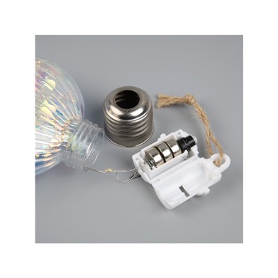 Ёлочный шар «Ретро шар», 8×10.5 см, 5 LED, от батареек LR44×3, свечение тёплое белое