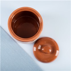 Банка для сыпучих продуктов Кунгурская керамика «Виктория», 900 мл, коричневая