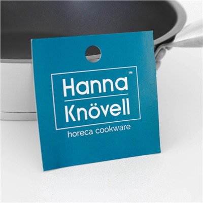 Сковорода Hanna Knövell, d=22 см, h=5.5 см, нержавеющая сталь, толщина стенки 0.6 мм, длина ручки 21.5 см, антипригарное покрытие, индукция