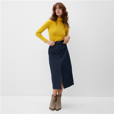 Водолазка женская MINAKU: Basic line, размер 50, цвет горчица