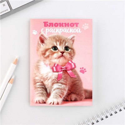 Подарочный набор, блокнот А6, 32 листа и волшебная ручка «8 марта: Котенок»