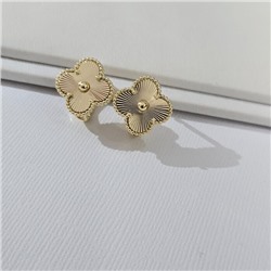 Серьги клевер ювелирная бижутерия Итальянское золото (покрытие желтое 14к), арт.313.360