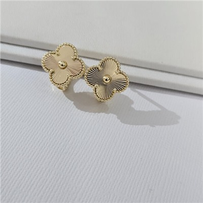 Серьги клевер ювелирная бижутерия Итальянское золото (покрытие желтое 14к), арт.313.360