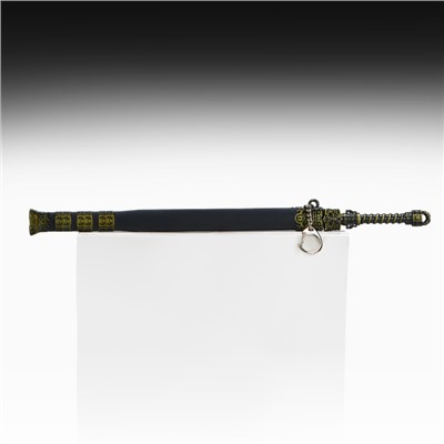 Макет оружия «Сувенирный меч в стиле аниме. Защита», подвесной, брелок, 28 см, чёрный с золотом