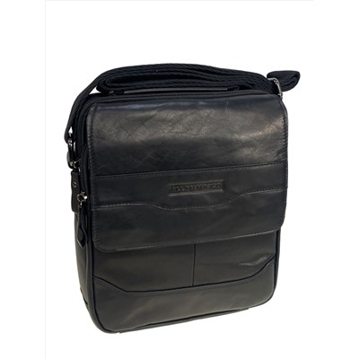 Сумка мужская из натуральной кожи, цвет черный