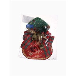 Ёлочная игрушка «Зимнее волшебство. Новогодний стиль» пластик, бант клетка ягоды, 14×11 см, красный