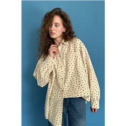 Рубашка женская  HUG077/10/Бежевый, черный