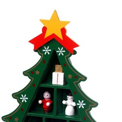 Сувенир «Ёлка с ячейками под подарки», 14.5×19.5 см, зелёная