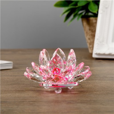 Фигурка стекло «Лотос розовый», d=9.5 см