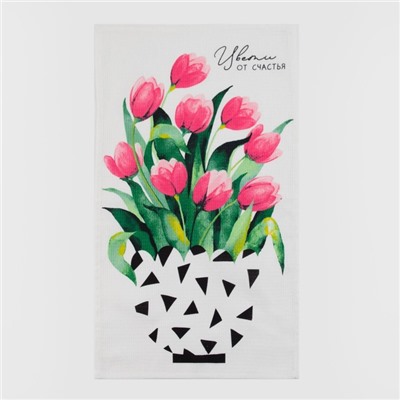 Набор кухонных полотенец Доляна «Цвети» 35×60 см-4 шт., 100% хл