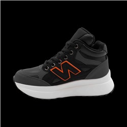 Кроссовки на меху В941-4 черно серые