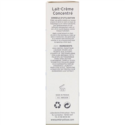 Embryolisse, Концентрированный крем-молочко, многофункциональное питательное и увлажняющее средство, 30 мл (1,01 жидк. унции)