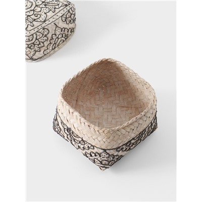 Корзинка плетёная «Бонтанг», 12×12×10 см, бамбук, светлая