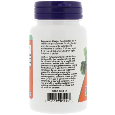 Now Foods, Йодид калия, 30 мг, 60 таблеток