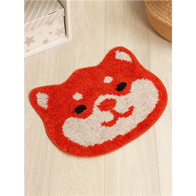 Коврик для дома Доляна «Корги», 50×40 см, цвет красный