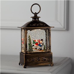 Светодиодная фигура «Снеговики на лыжах» 14.5×22×8 см, пластик, батарейки ААх3 (не в комплекте), USB, свечение тёплое белое