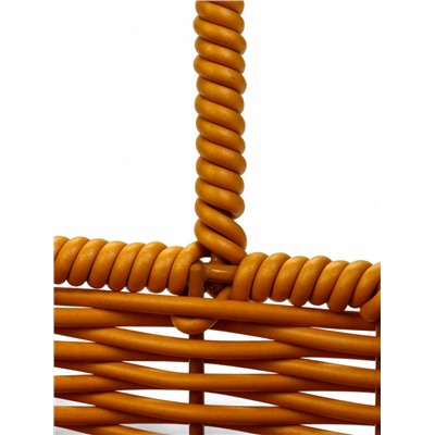 Корзина плетёная для хранения «Заяц», 17×17×17 см, ручка h=16 см, коричневая