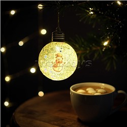 Новогоднее украшение "Снеговичок" светящийся (8см)