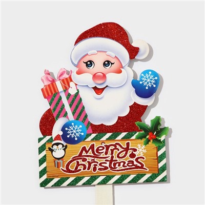 Новогодний топпер декоративный «Дедушка мороз», 18×68 см