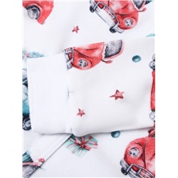 Комбинезон детский детский MINAKU New Year's cars, рост 62-68 см, белый