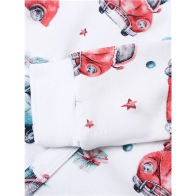 Комбинезон детский детский MINAKU New Year's cars, рост 62-68 см, белый