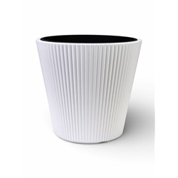 Кашпо для цветов «Стрип», 30 л, d=39 см, h=37 см, пластиковое, со вставкой, белое