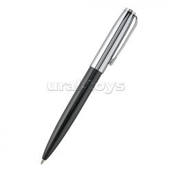 Ручка "Napoli" в металлическом Premium футляре, 1,0 мм, синяя (корпус черн и серебр, футляр черный)