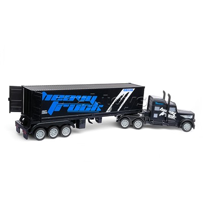 Машина  "Контейнеровоз" с дорожными знаками (чёрный) р/у, 27 MHz, в коробке