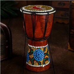 Сувенирный музыкальный инструмент «Барабан Джембе цветочный узор», 11×11×20 см, МИКС