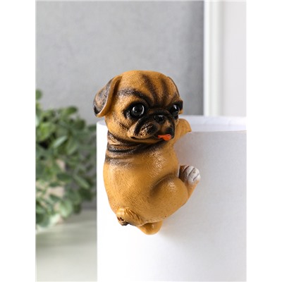 Фигурка для флорариума «Маленький мопс», декор на кашпо, 6.5×7×11.5 см