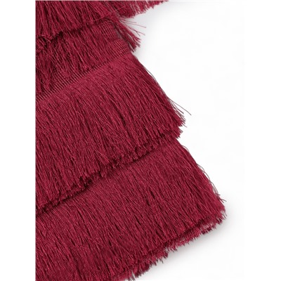 Тесьма декоративная «Бахрома» одинарная, 6.5 см, 20 м±0.5, бордовая