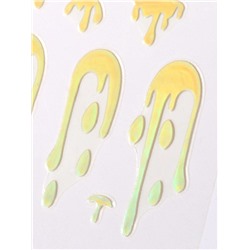 Наклейки для ногтей «Мороженое», голографические, белые