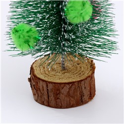 Декор «Ёлочка с цветными шарами», с текстильными игрушками, на подставке, 7×7×15 см