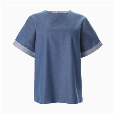 Футболка женская оверсайз MINAKU: Jeans Collection, цвет электрик, размер 46