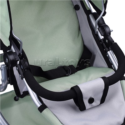 Коляска для кукол (для двойни)металлическая,прогулочная,с тентом,с корзиной,в пакете