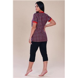 306К Костюм с бриджами - Пуговицы (Красный)