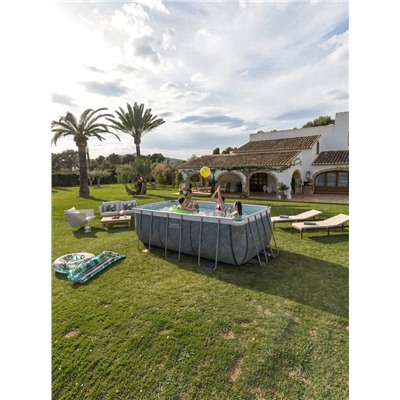 Бассейн каркасный Power Steel, 412×201×122 см, фильтр-насос, лестница, прямоугольный, 56722 Bestway
