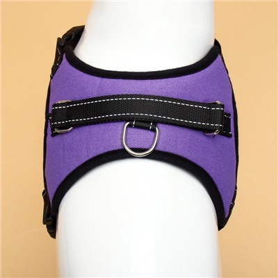 Шлейка К7 мягкая светоотражающая, размер L, ОГ 64-86 см, вес 18- 27.5 кг, фиолетовая