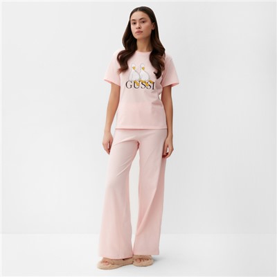 Пижама женская (футболка, брюки) KAFTAN Gussi, размер 48-50, розовая